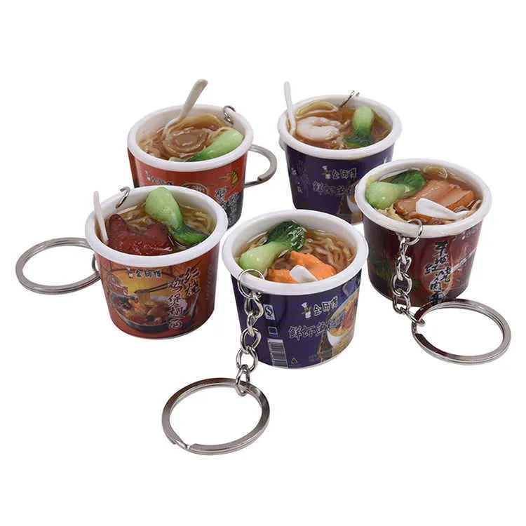 Nieuwe Simulatie Voedsel Hanger Sleutelhanger Nieuwe Mode Braised Beef Noodles Sleutelhanger Gift Sieraden Sleutelhanger K3011 G1019