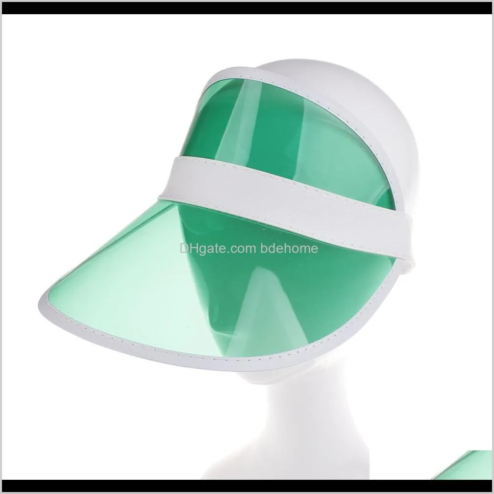 fasion summer pvc hat sun visor party casual hat clear plastic adult sunscreen cap