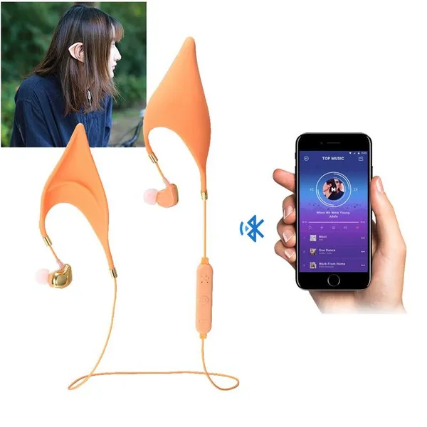 Bluetooth Elf Kulakları Kulaklık Cosplay Ruh Hifi Kulakiçi Kulaklıklar Mikrofon ile Akıllı Telefonlar Peri Kulaklıklar Magic Kulak Spor Kablosuz Kulaklık