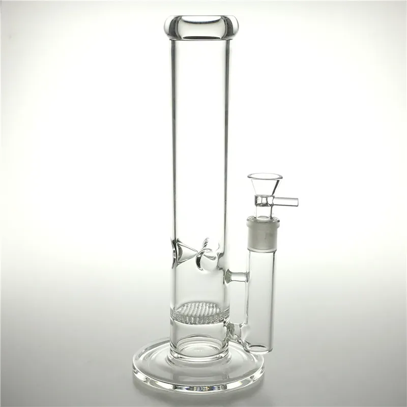 11.8 Inch Glass Bong Smoking Water Pipes 18mm Female Straight Hookah Clear Thick Heady Beaker Recycler Honeycomb Percolator Bongs Bowl