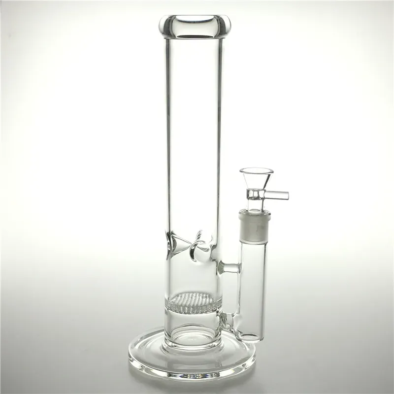 Bongo de vidro de 11,8 polegadas cachimbos de água para fumar cachimbo de água reto feminino de 18 mm transparente grosso inebriante copo reciclável favo de mel percolador bongs tigela