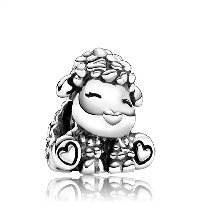 Mode Leuke Schapen Charm Bead Dames Sieraden Prachtige Design Europese Stijl Fit voor Pan Armband Bangle Panza004-4