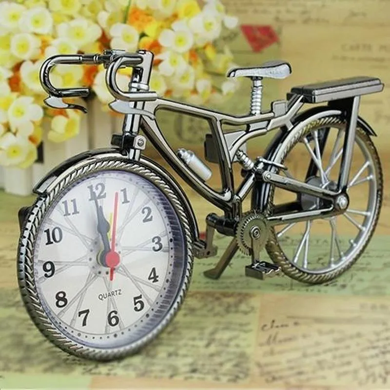 Skrivbordsbord Klockor Kreativ klocka Kall Larm Verk av konst Heminredning Retro Cykel Arabisk Nummerform