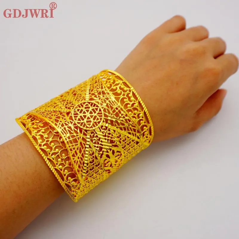 Bangle Luxury Dubai Gold Color Bangles For Women Ethiopia Bangles&Bracelets Africa Saudi Arabia Wedding Jewelry Party Gift