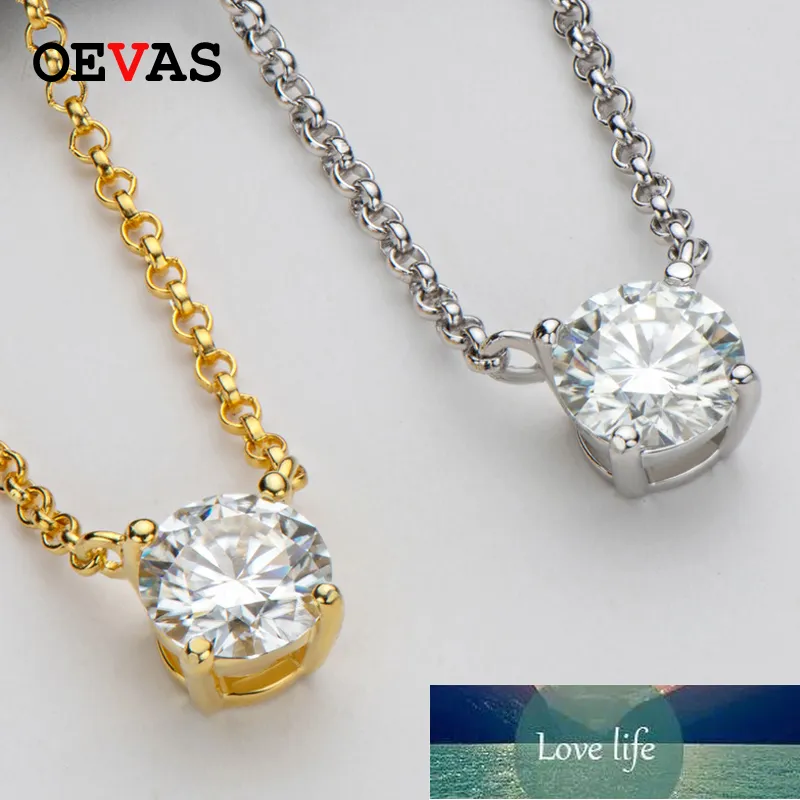 OEVA ECHTE 1 D Kleur Moissanite Hanger Ketting 100% 925 Sterling Zilver Springling Engagement Bruiloft Fijne Sieraden Fabriek Prijs Expert Design Quality