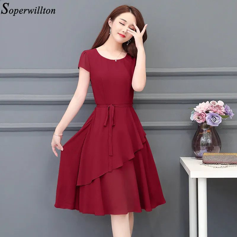 Dress Summer Women Plus Size Red Polyester Chiffon Knee-Length Ruffle Short Sleeve A Line from Dhgate Basic & Casual Dresses - price 35.03 Dress Summer Women Plus Size Red Polyester Chiffon Knee-Length Ruffle Short Sleeve A Line from Dhgate Basic & Casual Dresses - price 35.03