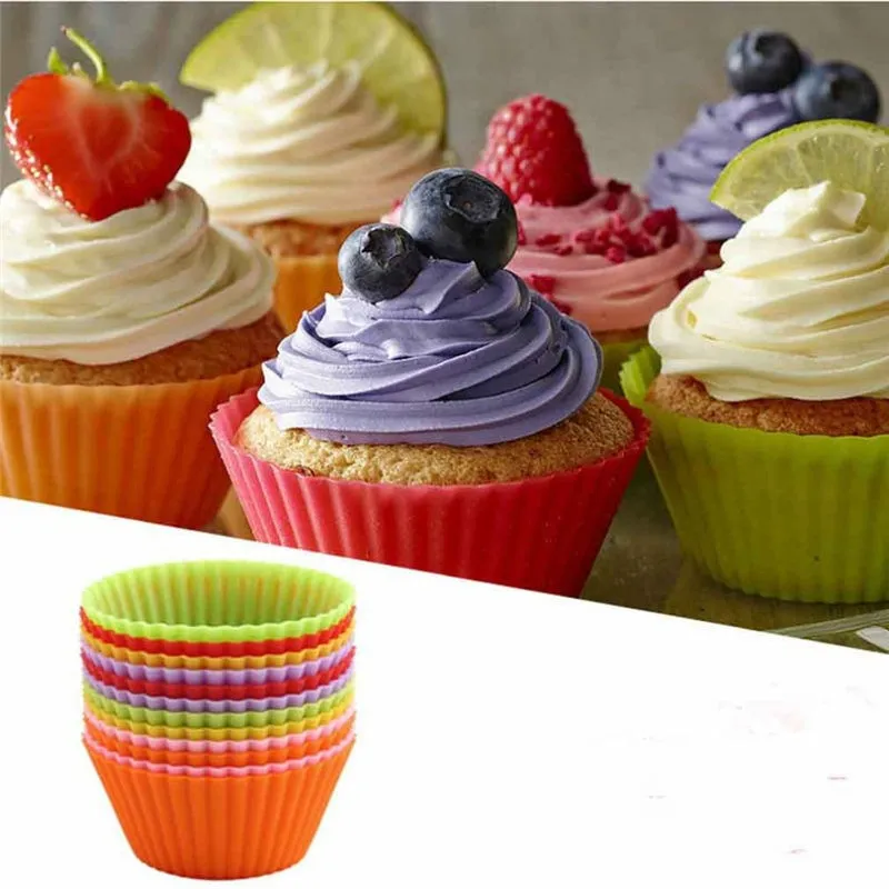 Silicone Muffin Cake Cupcake Cup Cakes Mould Case Bakeware Maker Mold Tray Baking Jumbo ZWL432