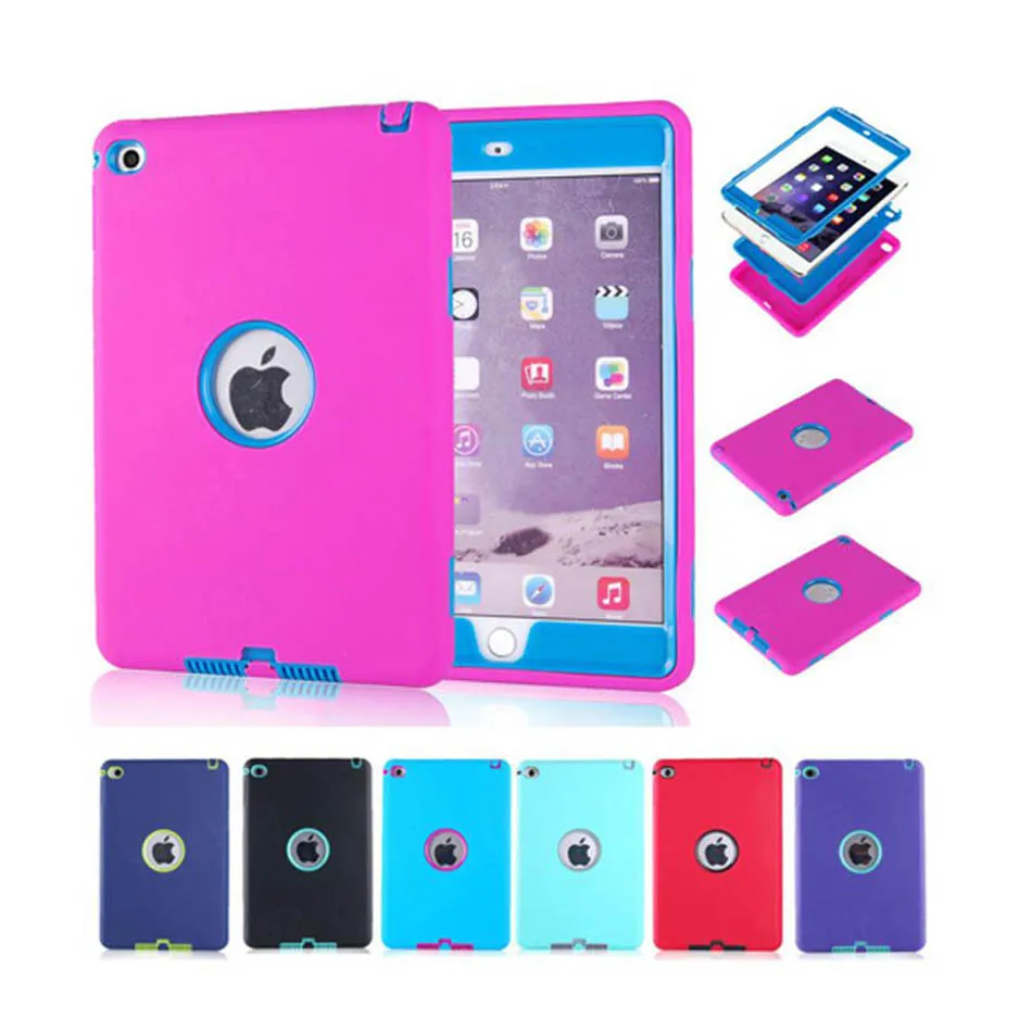 3 IN1 Anti-Slip Hybrid Case till iPad PRO AIR 9.7 "10.2" 10.5 "Mini Military Heavy Duty Shock Free Robot Silicon Cover