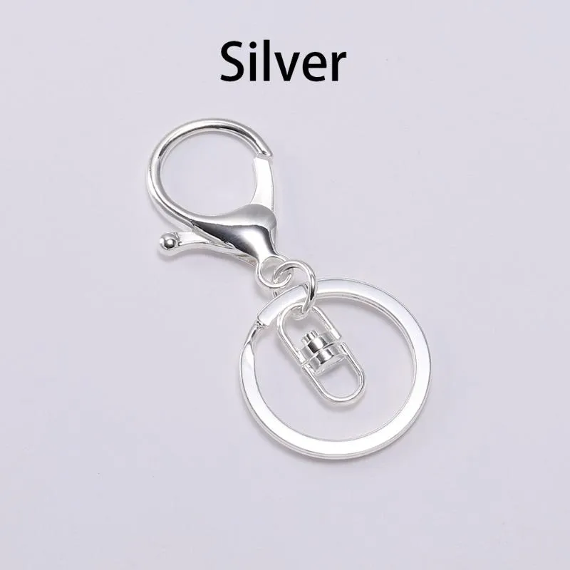 Gold And Silver Metal Keychain Rings With 30mm Long 70 Lobster Clasp Hook  For Jewelry Making From Danteexum, $20.79