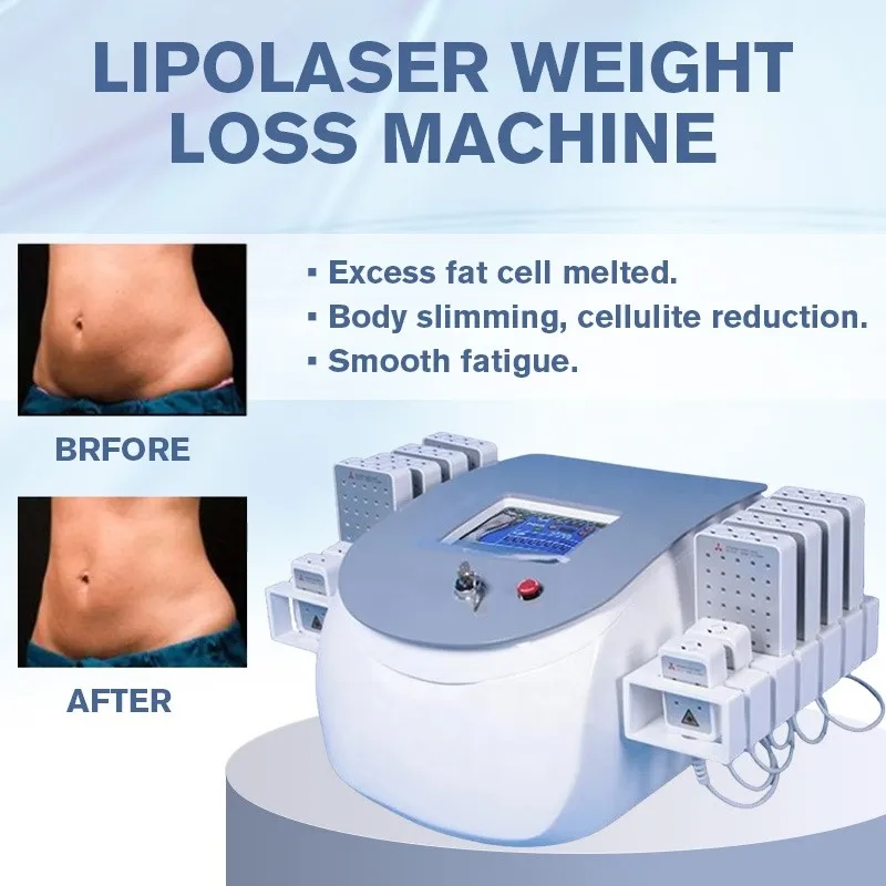 Microdermabrasion Lipolyse froid lipo laser Machine à double onde 12 pads 336 diode laser corps amincissant l'équipement de beauté