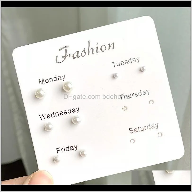 earring stud set style 6 pairs per set earring stud set women cute style korean model earring stud