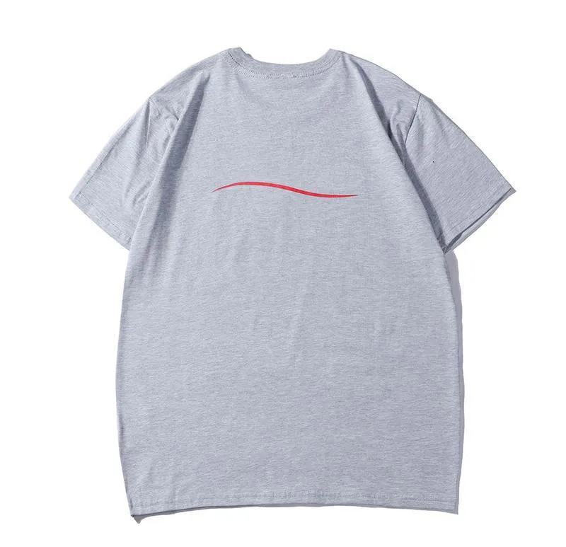 2021 19SS Mens T Shirt 고품질 남성 여성 커플 캐주얼 반소매 라운드 넥 티셔츠 5 색 S-5XL