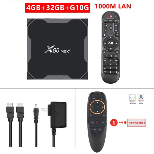 X96 Max Plus Smart TV Box Amlogic S905X3 Android 9.0 Quad Core 4G 32G  2.4G/5G Dual WiFi BT4.0 4K HDR Box USB 3.0 LAN 1000M