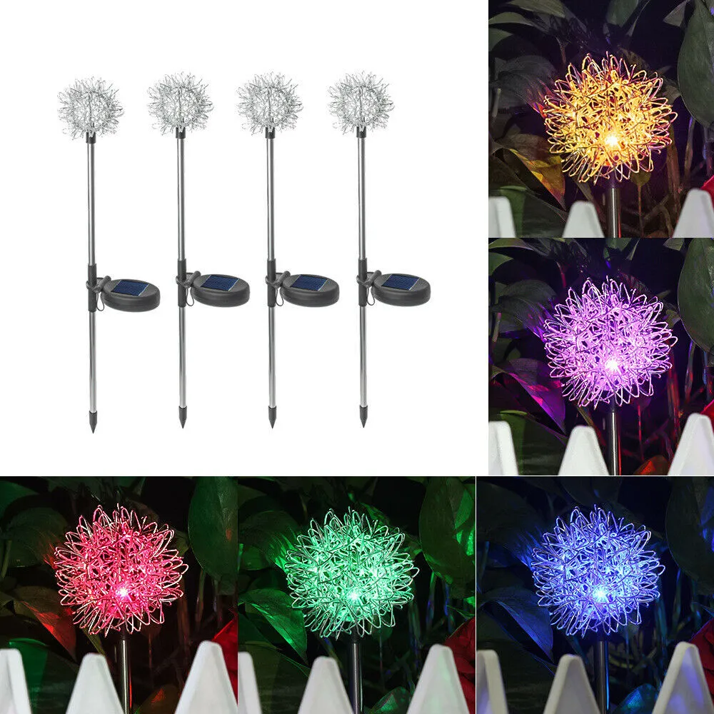 2022 Nouvelle décoration de Noël Couleur Lumières Feu d'artifice à énergie solaire Starburst LED Pieu Lumière Jardin Fête de Mariage En Plein Air Halloween Lumière Ambiante