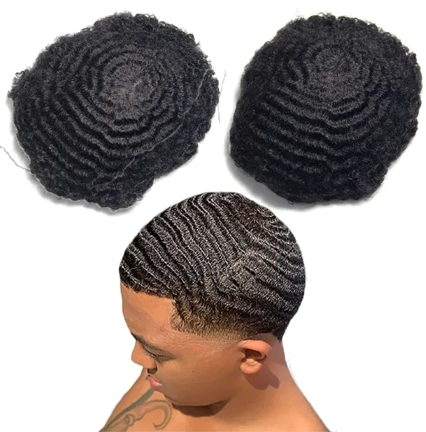 Perruque Courte Pour Hommes - Cheveux Humains Noirs Naturels, Référence REMY 1B, Neuve