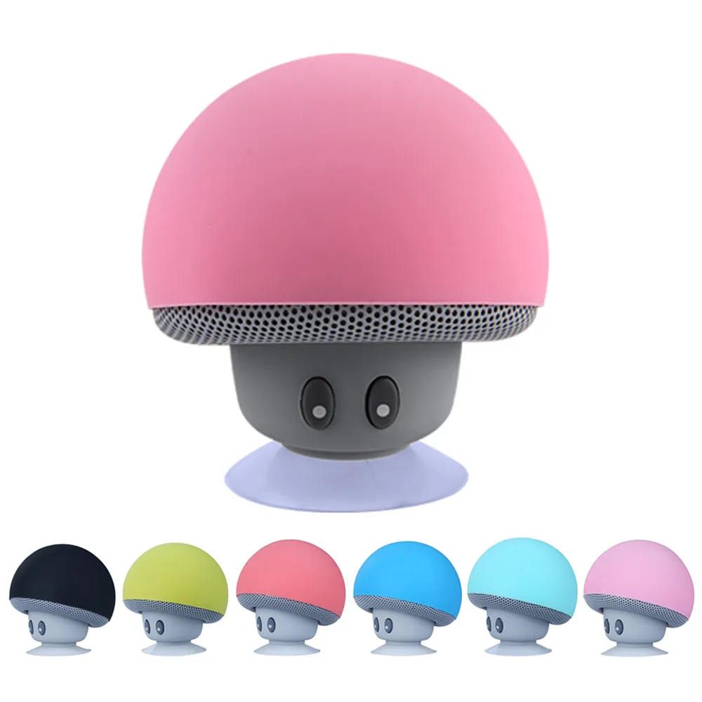 Smart Cute Mushroom Sugande Trådlös Bluetooth-högtalare Inbyggd MIC Vattentät HiFi Stereo Handsfree Portable Speaker