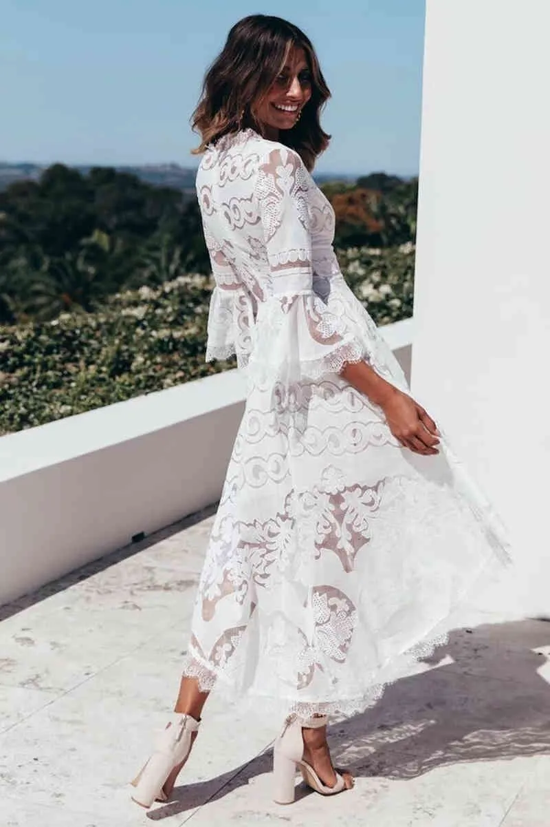 Elegant Lace Maxi Dress for Women - Perfect for Beach Parties and Summer td garden events (210415) Elegant Lace Maxi Dress for Women - Perfect for Beach Parties and Summer td garden events (210415)