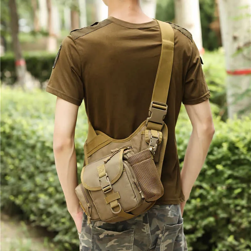 Military Tactical Shoulder Bag 900D Oxford Outdoor Camera Chest Messenger Bag Waist Pack Climbing Camping Trekking Hunting Pack Y0721