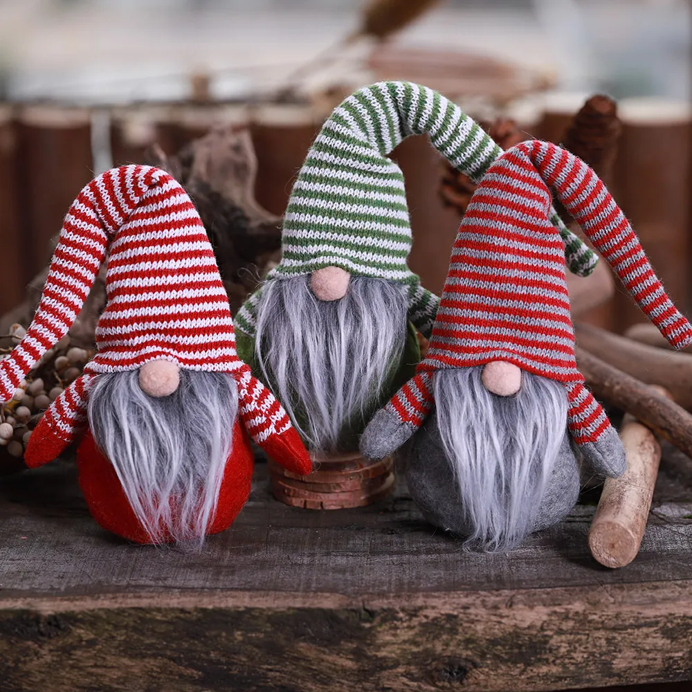 Jul Gnome Gifts Holiday Decoration Barnens födelsedagspresent Xmas Tomte Plysch Dock Ornaments Tabletop Santa Figurines phjk2110