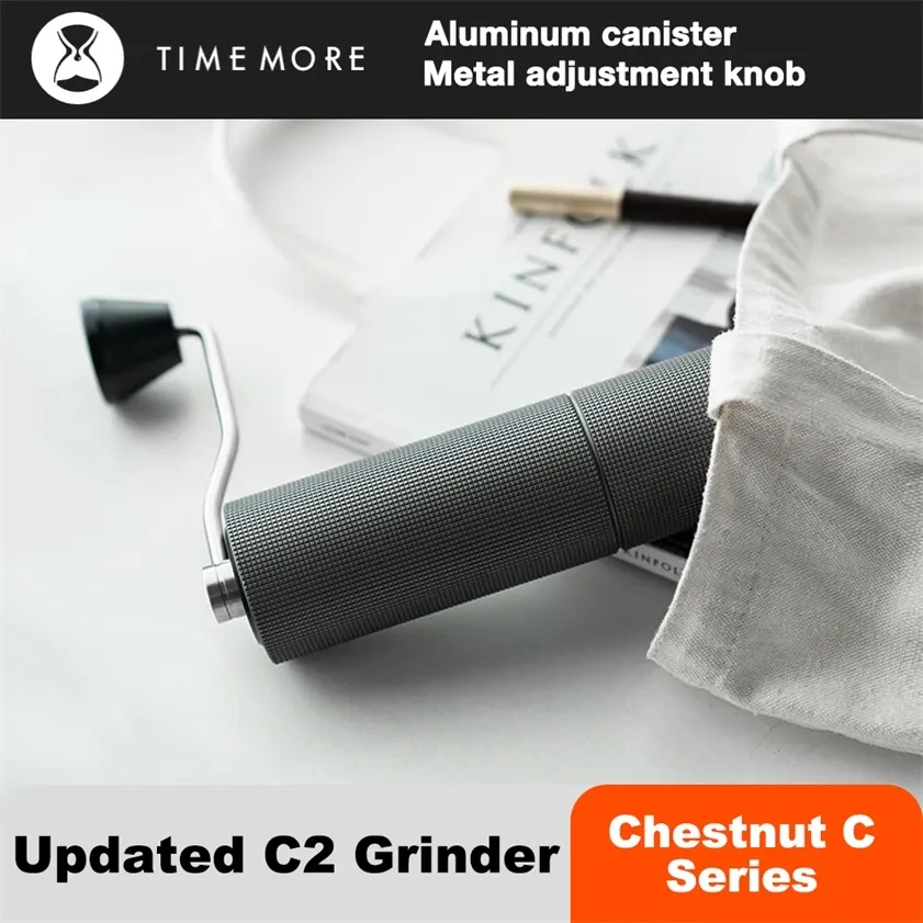 Timemore Chestnut C2 Upgrade Manual Coffee Grinder طاحونة اليد عالية الجودة مع وضع مزدوج المحمل 220217