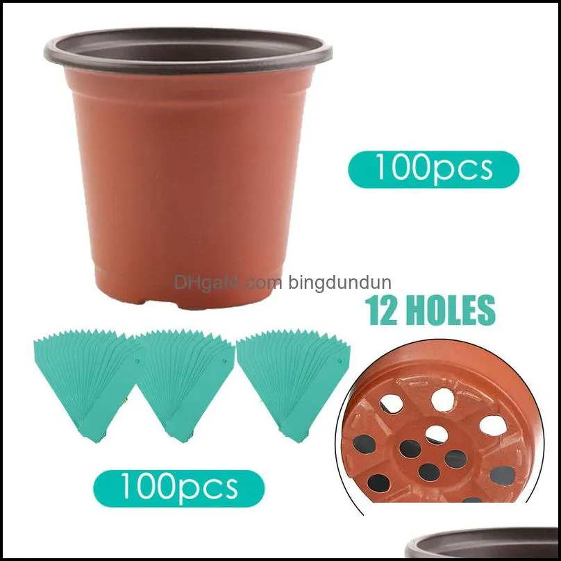 100Pcs Garden Plant Flower Pots Nursery Trays Plant Pot Lightweight Seed Starting Pots Succulent Seedling Tray Plant Container 220211