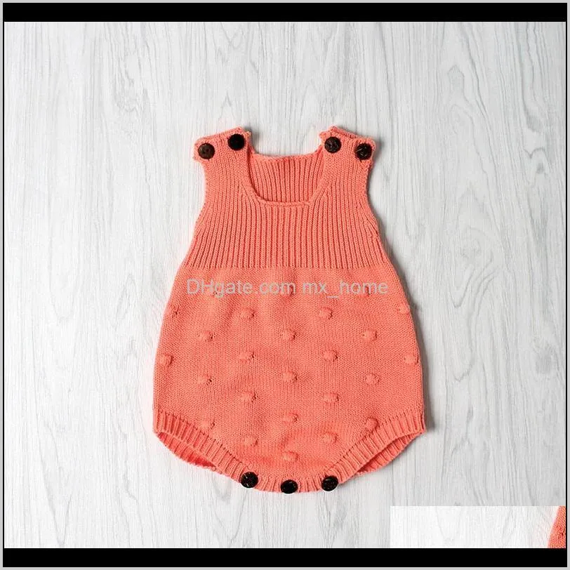 baby cotton knitted triangle rompers 3+ solid sleeveless solid wool jumpsuit kids onesies girls outfits 0-2t