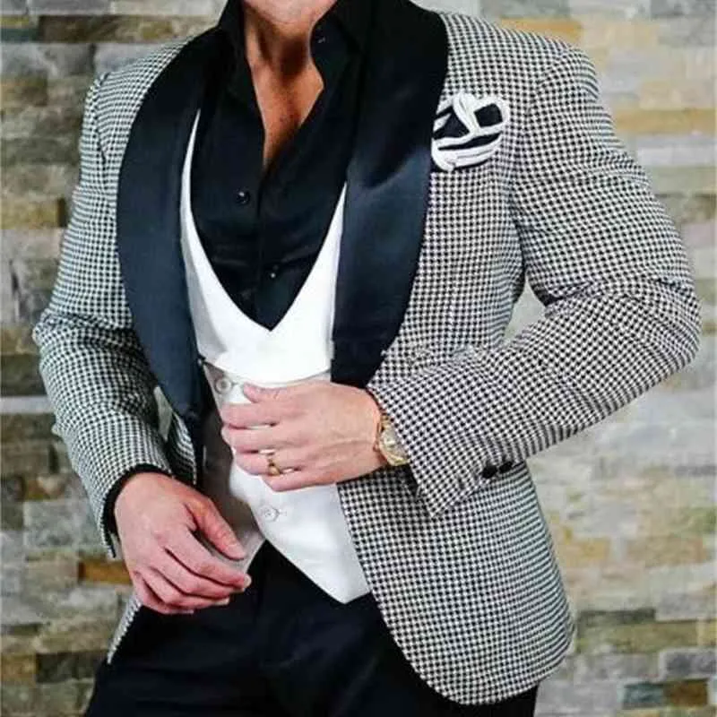 Casual Plaid Elegant Wedding Suit For Men Jacket+Pant+Vest+Tie Fashion Custom Suits Tuxedo Terno Masculino Blazer