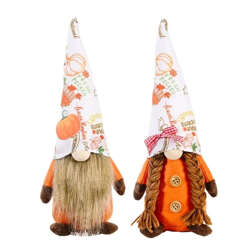 Thanksgiving Day Party Gnome Harvest Festival Tomte Nisse Zweedse Elf Home Boerderij Keuken Decor Plank Tiered Dienblad Decoraties