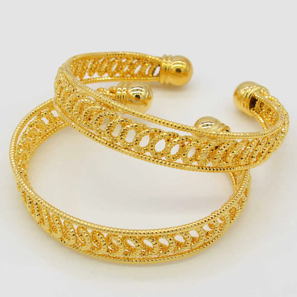 Adixyn Width 12mm Dubai Goud Bangles Vrouwen Mannen Gouden Kleuren Banglesbracelets Afrikaans / Ethiopisch / Arabier / Kenya Huwelijksgeschenken Q0717