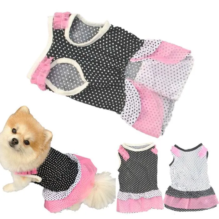 작은 웨딩 스커트 강아지 의류 의류 봄 패션 Jean XS-L 의류를위한 여름 개 드레스 애완 동물 옷