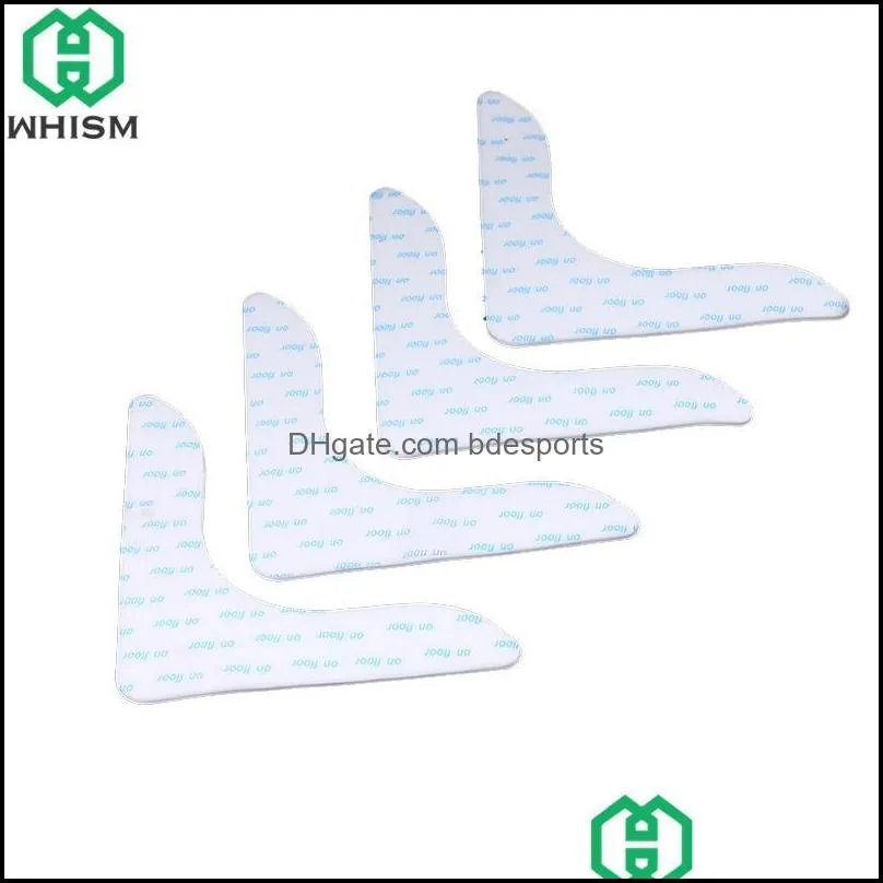 Bath Mats 4/8pcs L-shaped Carpet Non-slip Sticker PU Mat Fixer Tape Reusable Bathroom Self-Adhesive Gripper