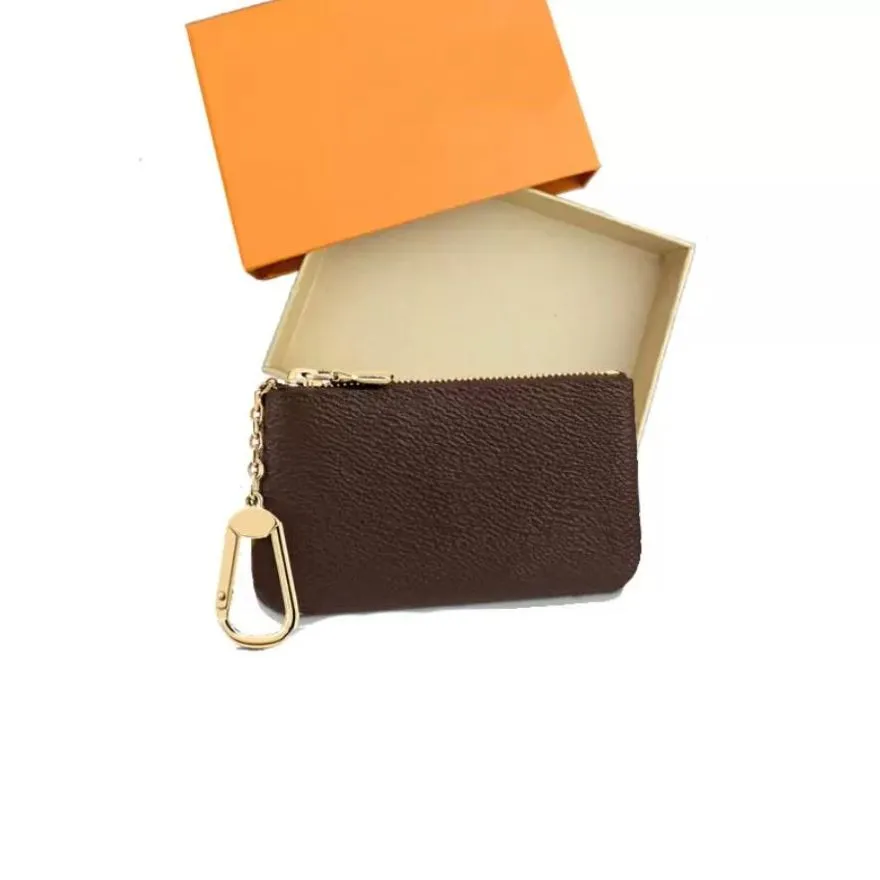 Moda de alta qualidade 4 cores Chave bolsa bolsa de moeda Damier couro segura homens clássicos homens pequenas carteiras de zíper com caixa e bolsa de poeira