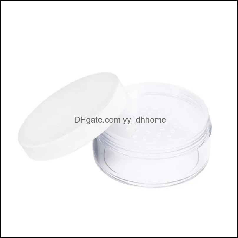 Storage Bottles & Jars 50ml Plastic Empty Loose Box Reusable Portable Travel Pot With Sieve Cosmetic Makeup Jar Container Sifter White