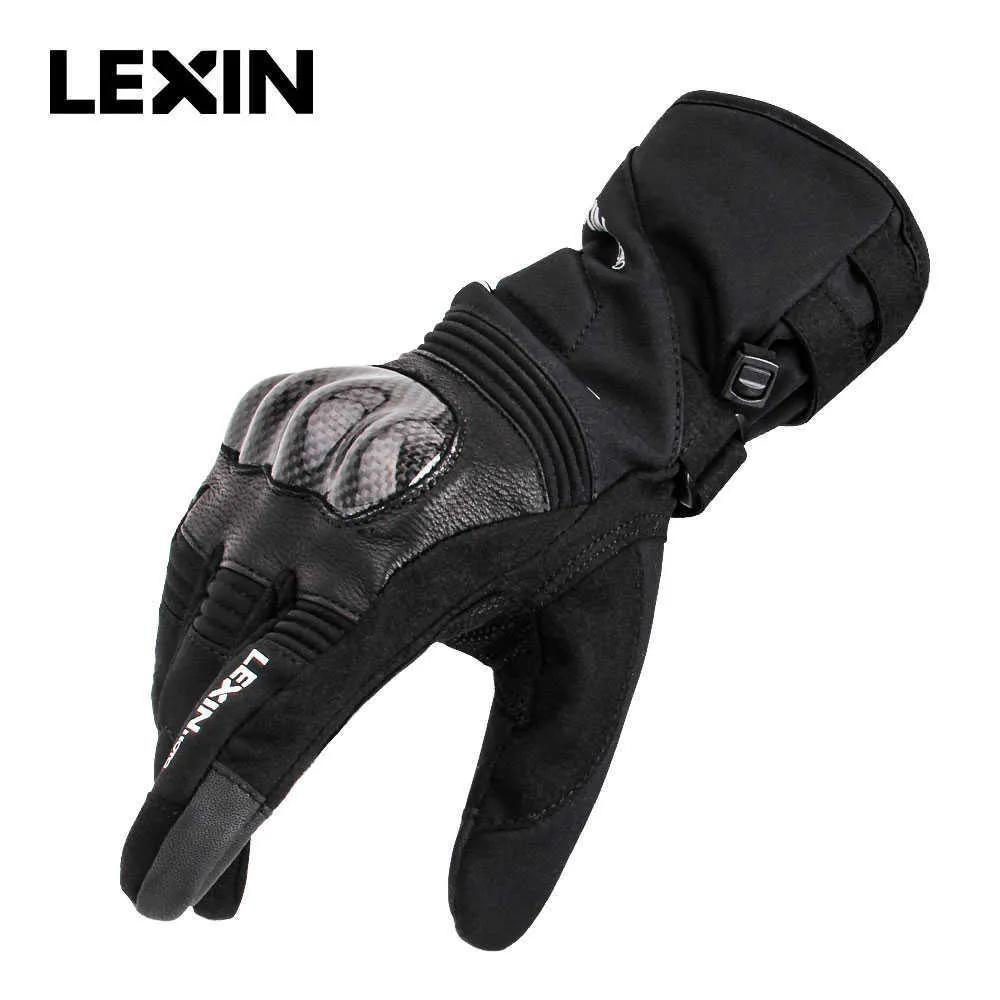Lexin Winter Gloves Men for Motorcycle Coldproof &Hard Knuckle Hand Protection Design Touch Riding Gloves Moto Waterproof Warm H1022