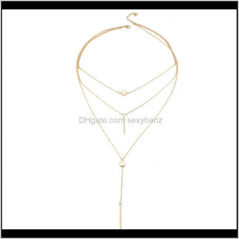 idealway women fashionable multi-layer chain necklace gold plated summer charms choker necklace for women jewelry 146 r2