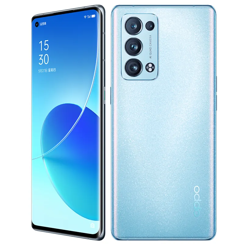 Oryginalny OPPO RENO 6 PRO + PLUS 5G Telefon komórkowy 12GB RAM 256GB ROM Snapdragon 870 50.0mp AI Android 6.55 "Amoled Pełny ekran ID Face NFC 4500mAh Smartfon Smartphone