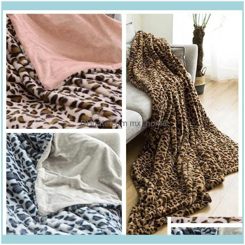 Blankets Leopard Pink Grey Throw Blanket Velvet For Children Adult Couch Soft Winter Warm Plush Bedspreads Thin Quilt Bedding