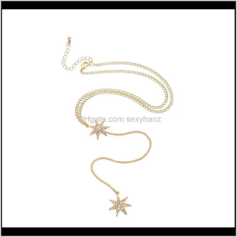 KISS ME Gold Color Alloy Rhinestone Star Long Necklaces Pendants 2020 Minimalist Jewelry Women Bijoux1