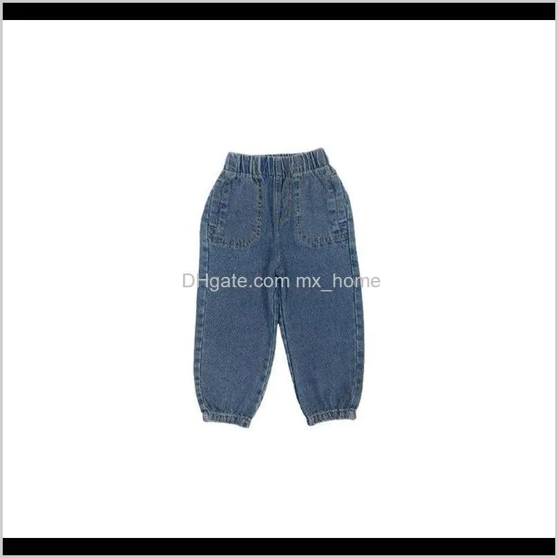 spring autumn children casual all-match denim pants boys girls 2 colors fashion jeans 2-7y 201204