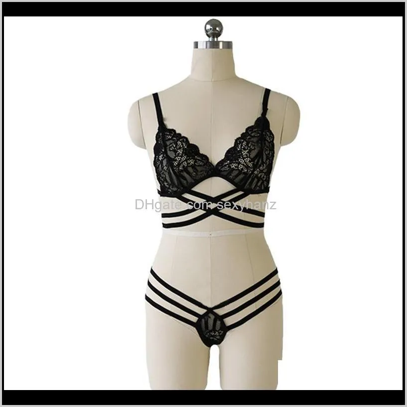 Bras Define O Vestuário Feminino Sexy Lingerie Translúcida Bandagem Cruzada  Cinto Oco Hollo De $134,15