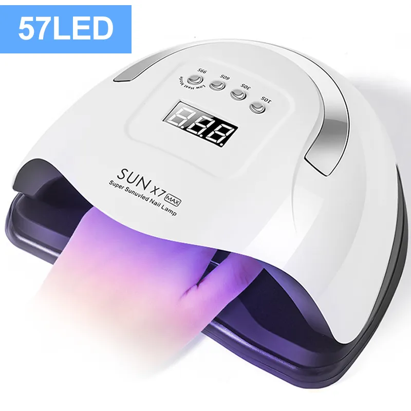 Lampe UV 114W / 72W Sèche-linge pour le polonage Curillage rapide 57 LED GEL Lumière à ongles avec écran LCD Capteur intelligent