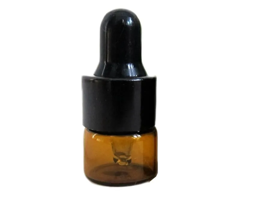 Flacon compte-gouttes ambre 1 ml 2 ml 3 ml Mini bouteille en verre flacon d'affichage d'huile essentielle petit sérum parfum couleur ambre