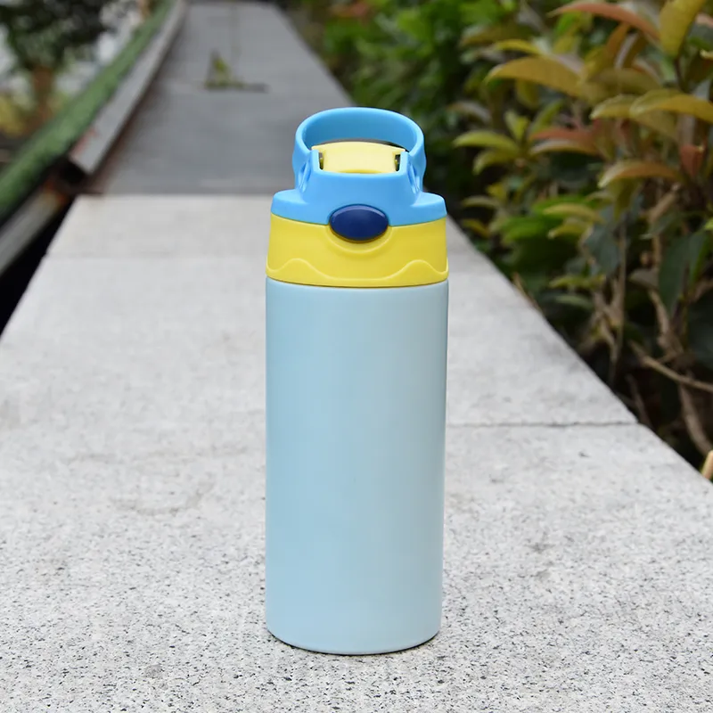 12 oz Stainless Steel Kids Sippy Cup - Double Wall Thermal Insulated  Tumbler with Lid, Straw, Color Changing Sublimation Bottle for Children