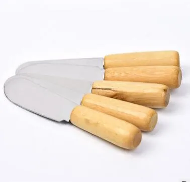 Stainless Steel Cutlery Butter tool Spatula Wood Knife Cheese Dessert Jam Spreader Breakfast Tools baking pastry