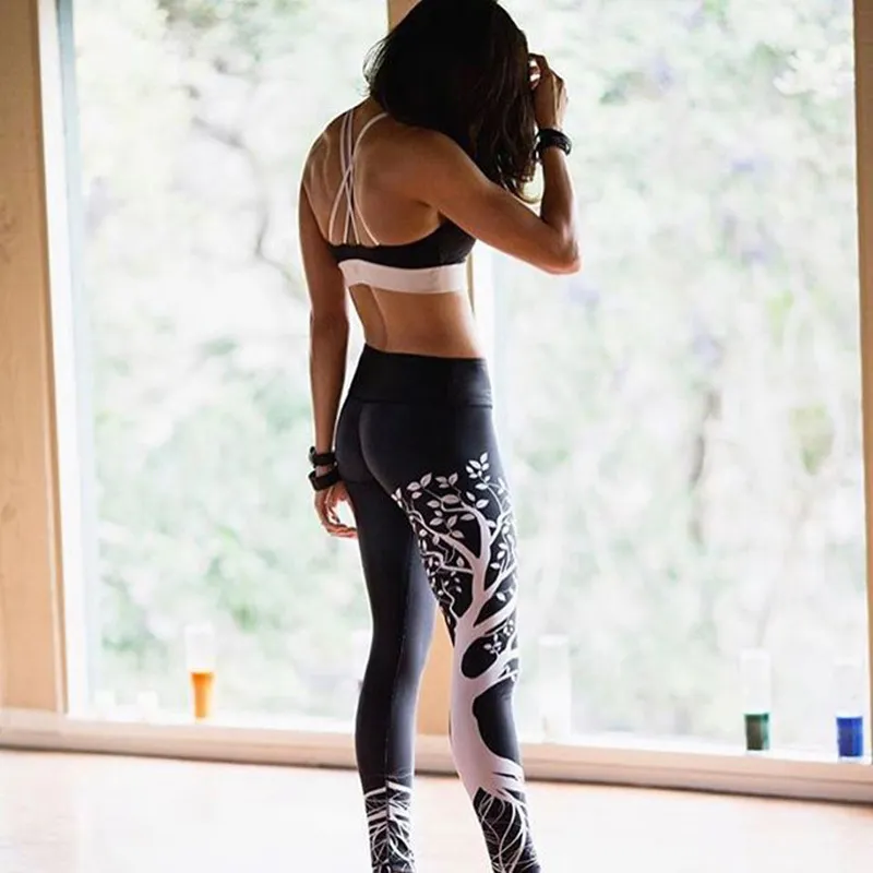 Pantalones Yoga Mujeres Mallas Deportivas Mujer ImpresióN De áRbol