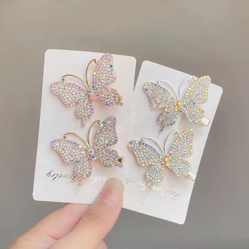 Diamond Butterfly Hairpins Simple Side Hair Clips Bangs Clip Headdress Women Hair Accessories