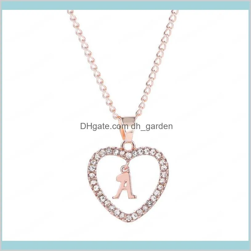 Rose Golden Letter Necklaces For Women