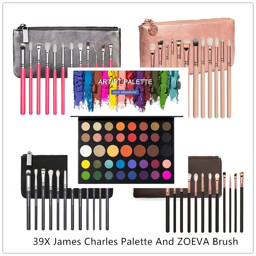 Perfect for On-The-Go Glam - Matte Eye Shadow, Metallic, and Shimmer shades With 12PCS Complete Eyes Makeup Brush Set Match Kyeshadow, Blush, Foundation & Concealer