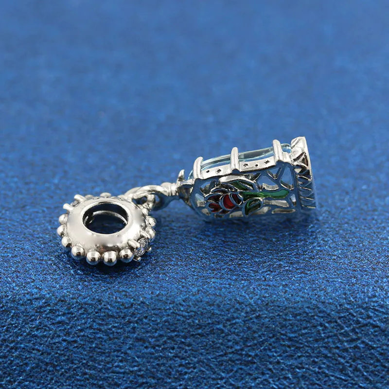 Solid 925 Sterling Silver Beauty And The Bst Enchanted Rose Dangle Bead Fits European Pandora Charm Jewelry Bracelets From Ayame fashion 25.59 DHgate.Com