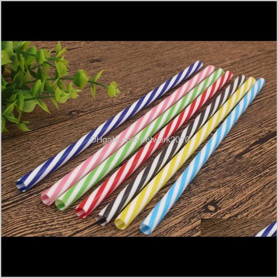 hot 230mm reusable plastic straws fit colored hard plastic striped straws for 20 ounce 30 ounce mug mason jar